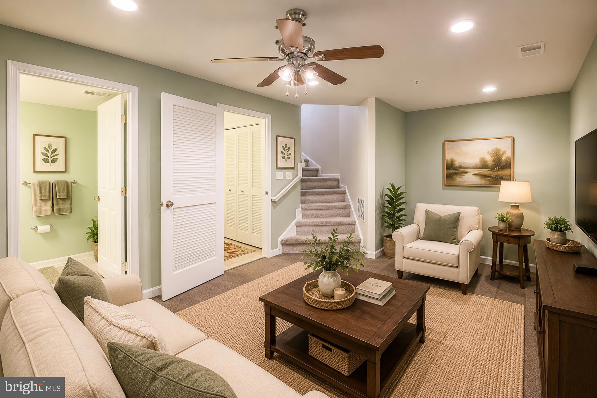 9300 Summit View Way Perry Hall, MD 21128 - Photo 35 of 42 Virtually Staged Lower Level Rec Room