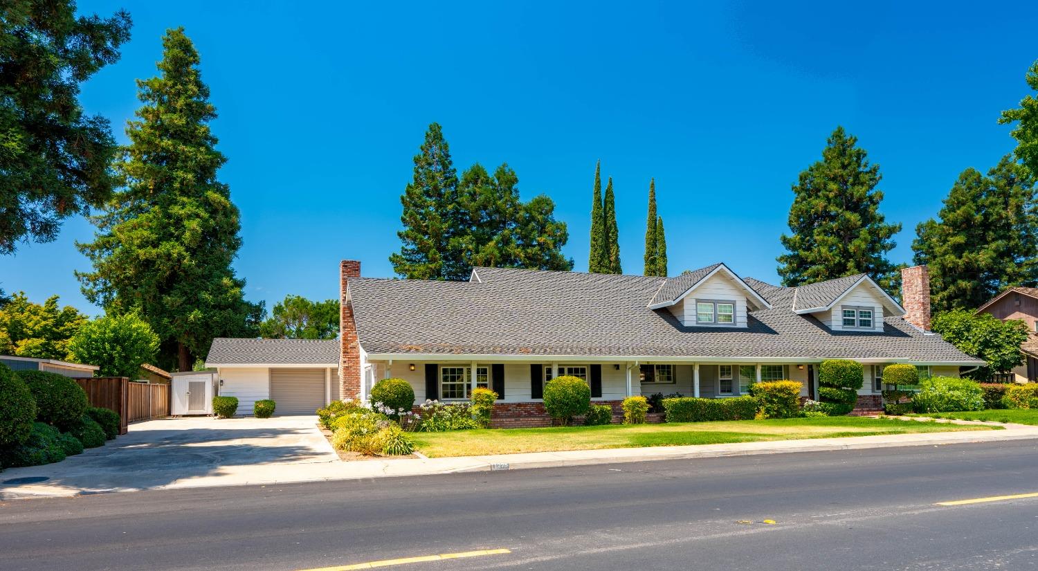 front view of a house with a street