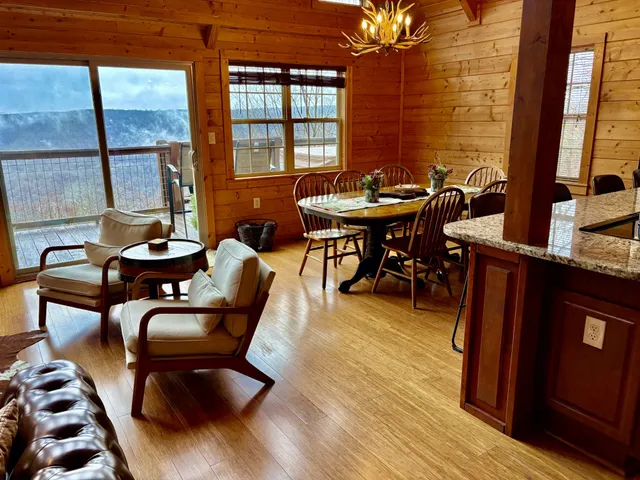 a work room with furniture and wooden floor