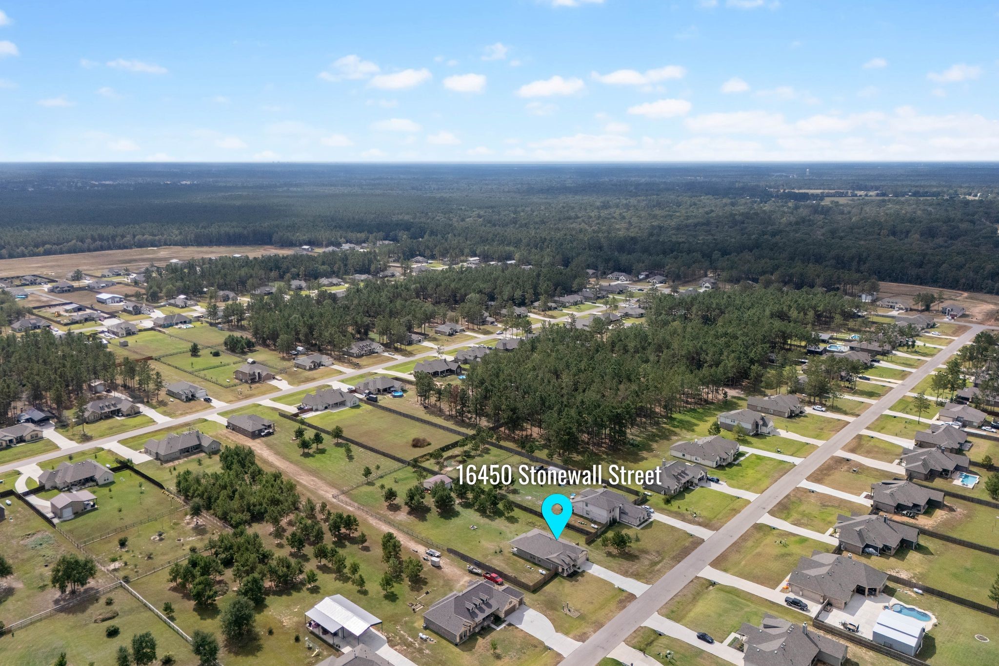 16450 Stonewall Street Conroe, TX 77303 - Photo 42 of 43 Additional aerial perspective highlighting community layout.