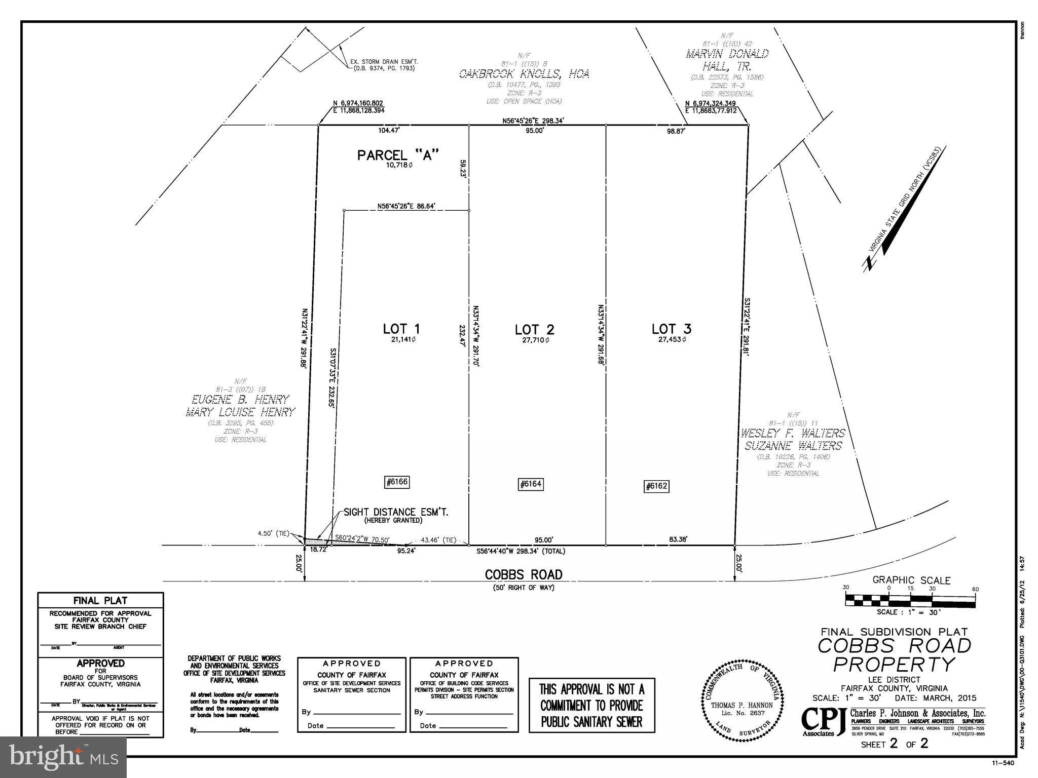 6164 Cobbs Road Alexandria, VA 22310 - Photo 2 of 9 Property Plat