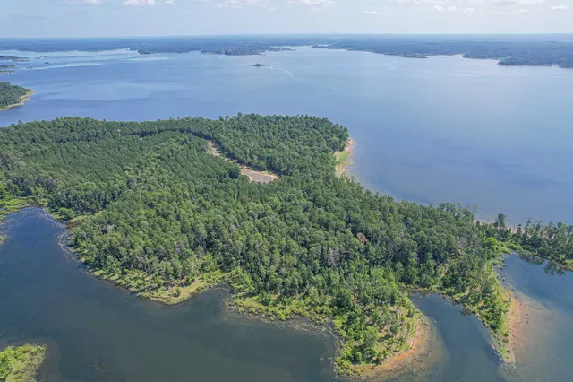 an aerial view of a houses with a yard