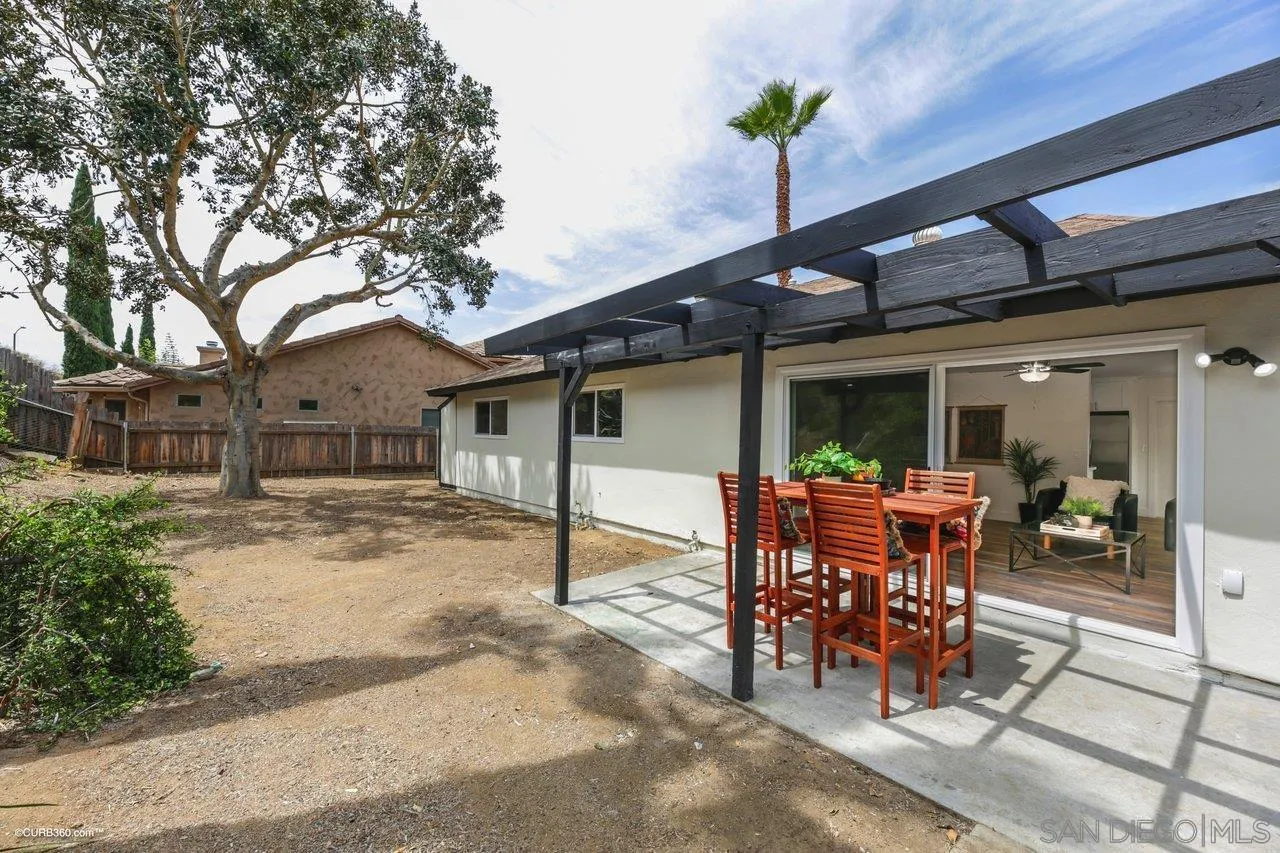 13331 Tobiasson Road Poway, CA 92064 - Photo 21 of 24 a view of a patio with a table and chairs under an umbrella