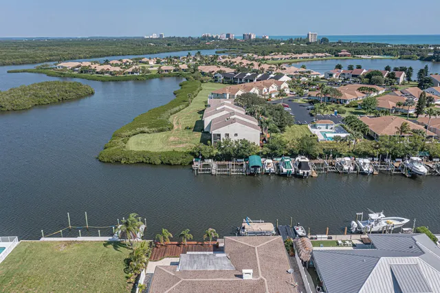 a view of an ocean and a yard