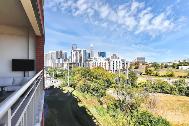 a view of balcony with city view