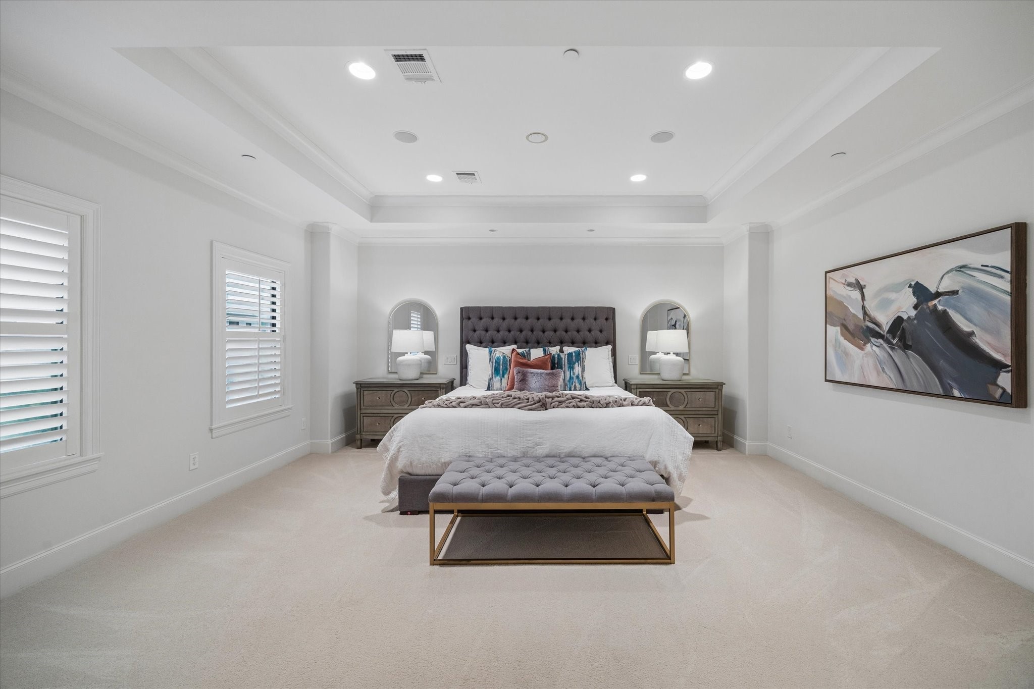 4511 Merrie Lane Bellaire, TX 77401 - Photo 20 of 46 a bedroom with a bed and a painting