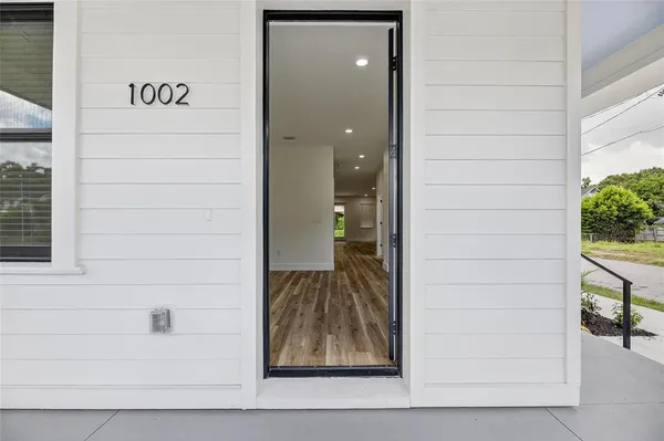 a view of a door and chair