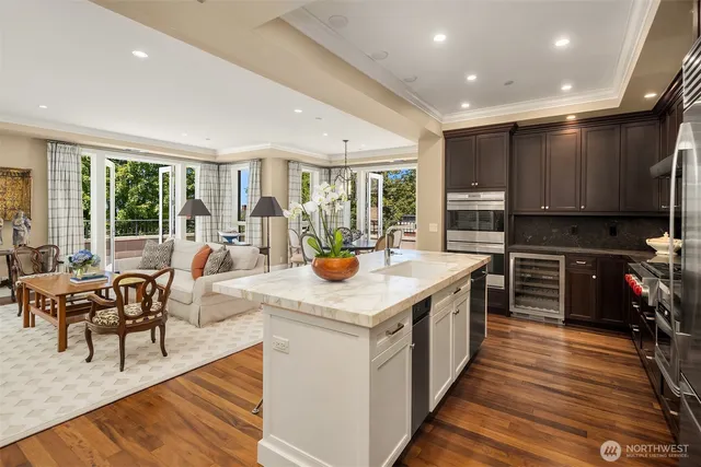 a outdoor view with a sitting space