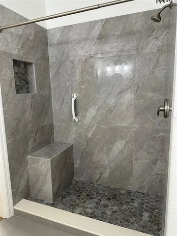a bathroom with a shower