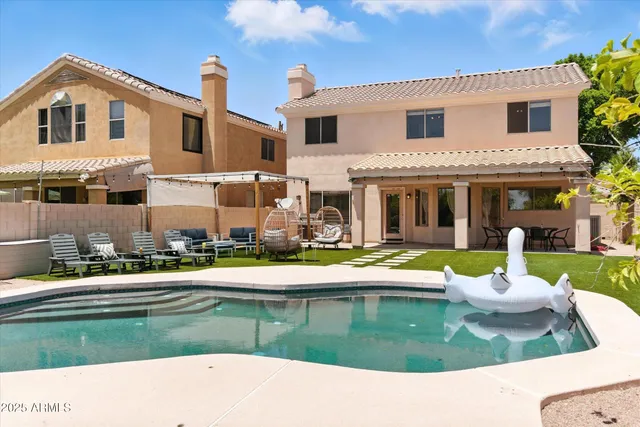 a house view with a garden space