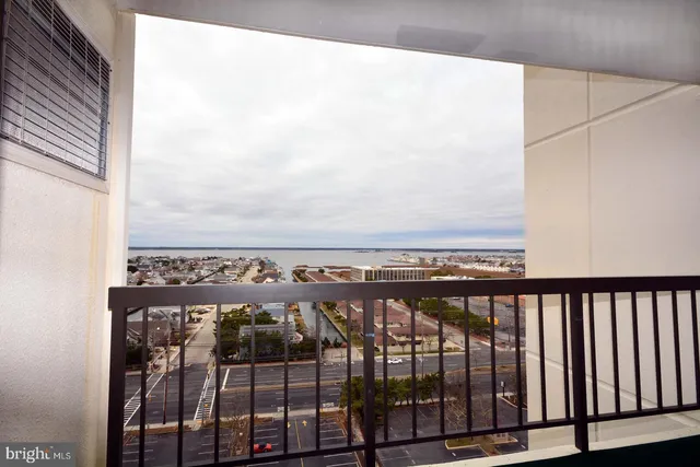 a view of a balcony with an outdoor space
