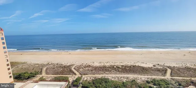 a view of an ocean and beach