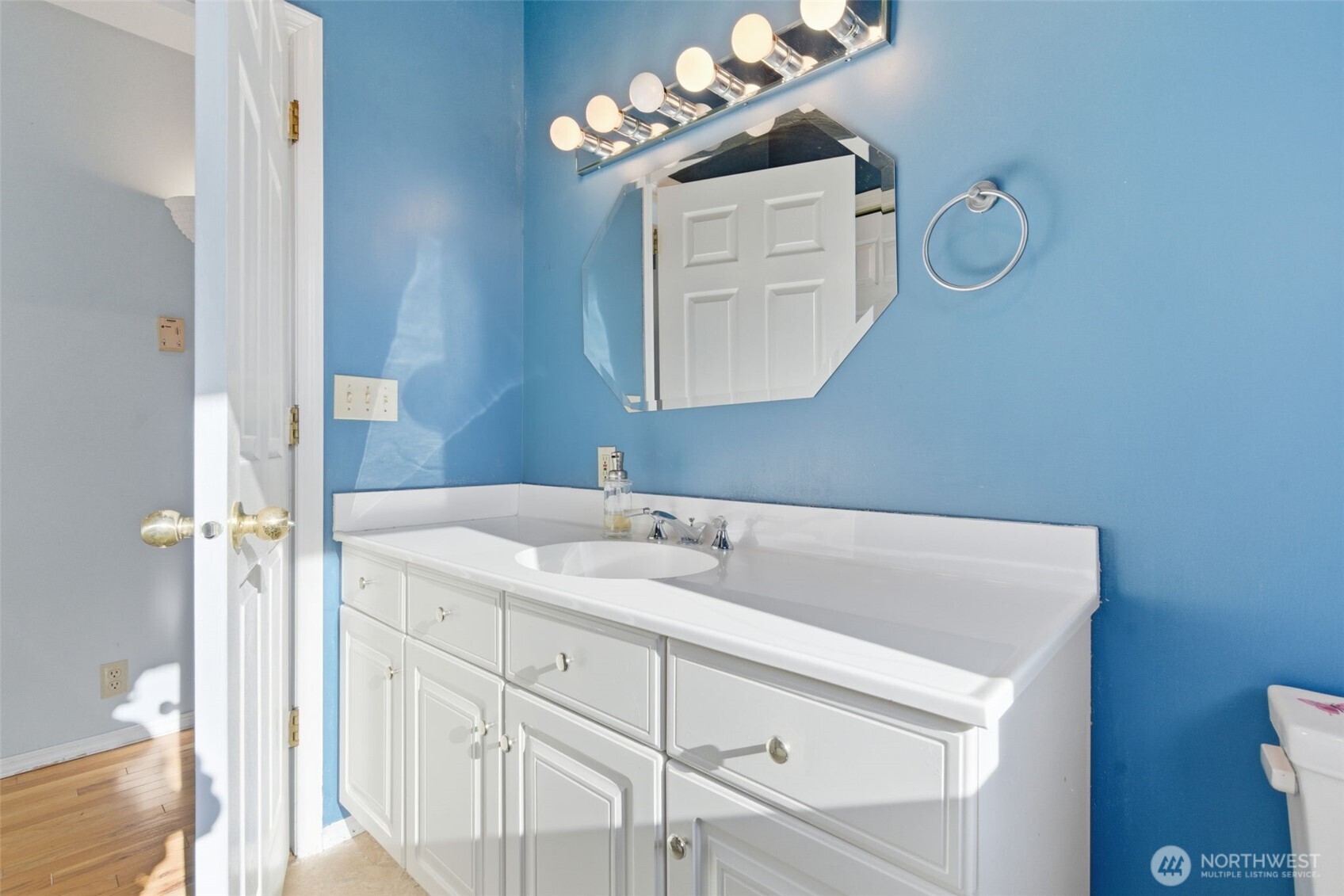 80 Brook Place Tahuya, WA 98588 - Photo 13 of 40 a bathroom with a sink vanity and a mirror