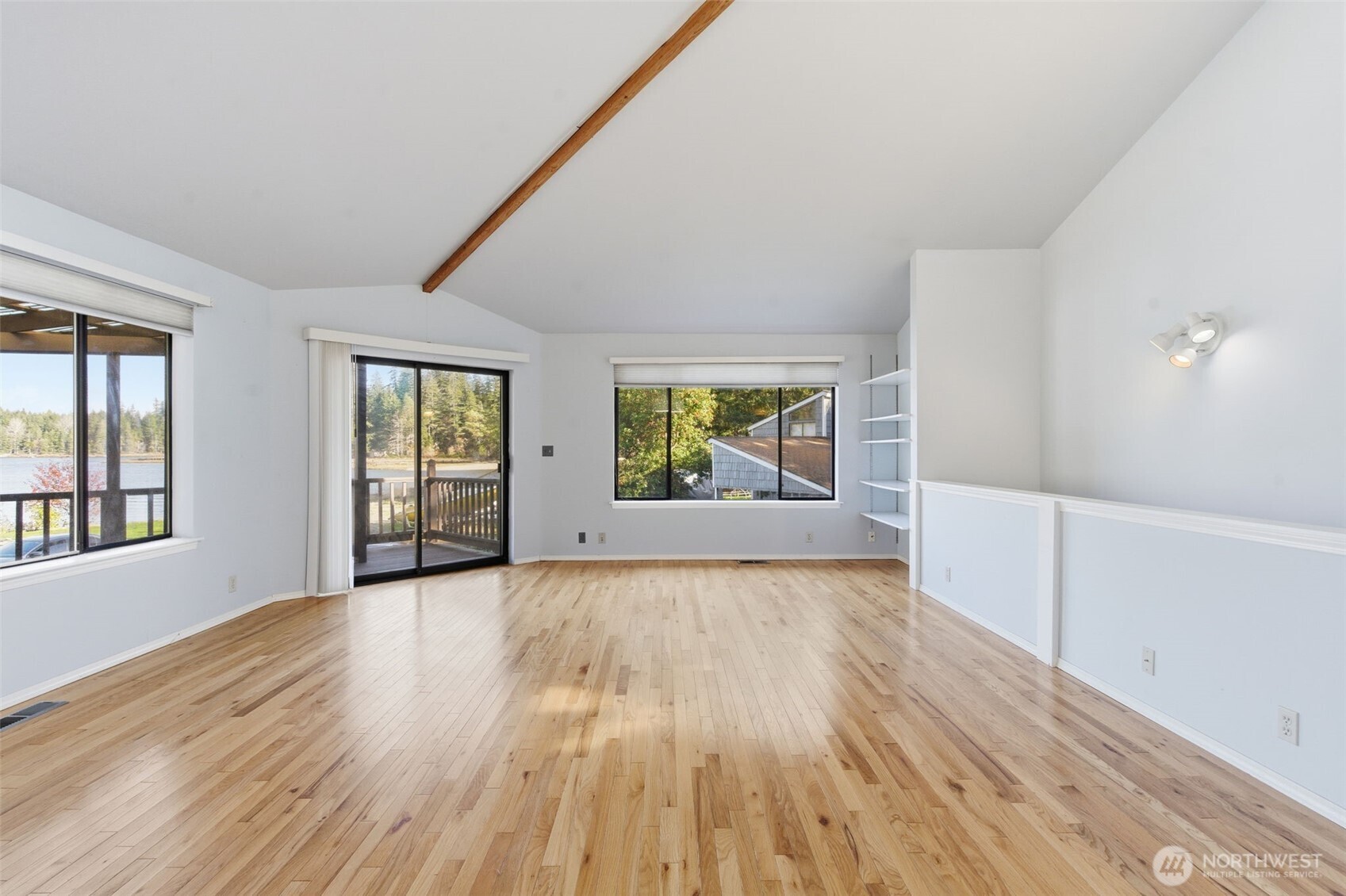 80 Brook Place Tahuya, WA 98588 - Photo 21 of 40 wooden floor in an empty room with a window