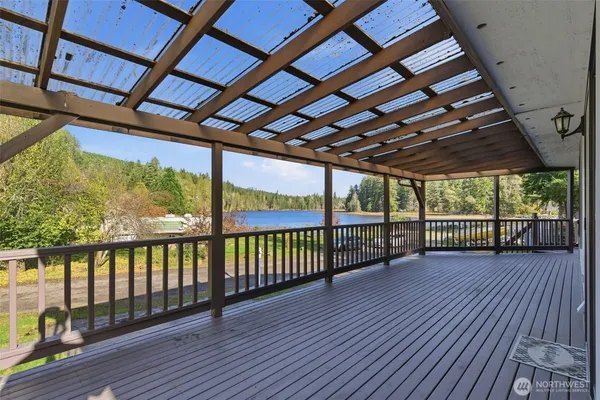 a view of porch with deck