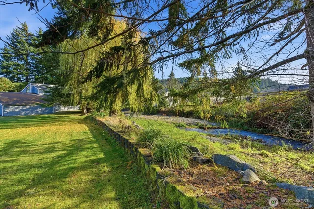 a view of swimming pool with a yard