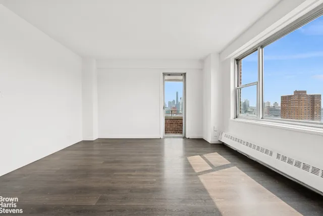 a city view with tall buildings