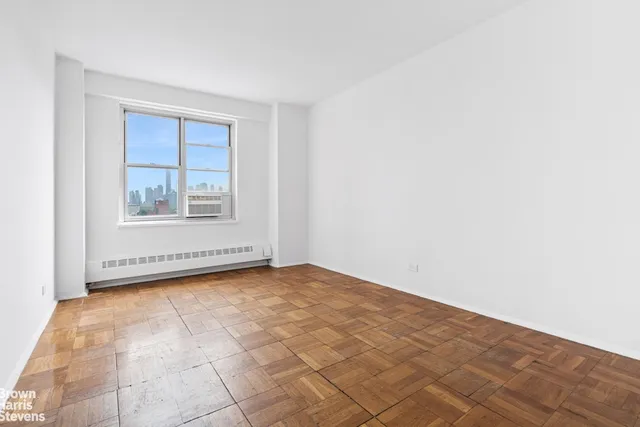 a view of a refrigerator in a kitchen