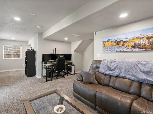 a projector room with furniture