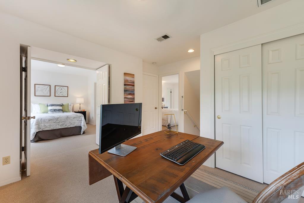 4542 Thomas Road Sebastopol, CA 95472 - Photo 23 of 60 a bedroom with a bed and a view of bathroom