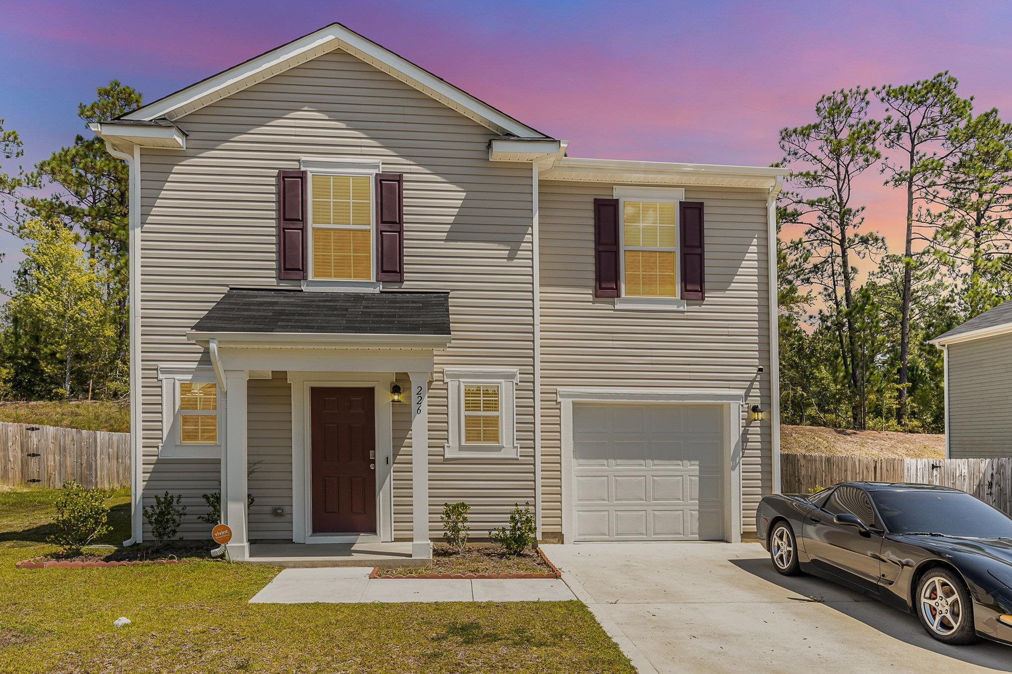a view of a house with a patio