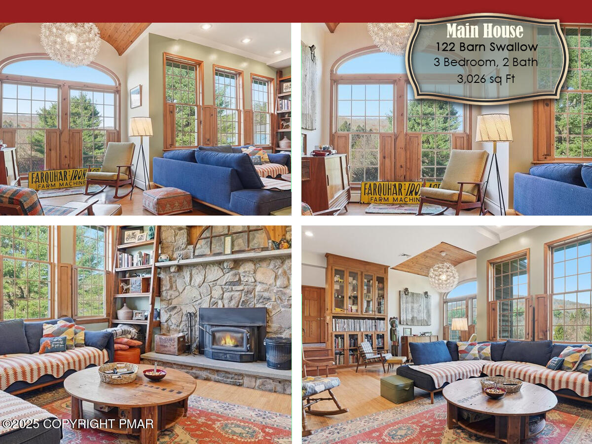 130 Barn Swallow Lane Cresco, PA 18326 - Photo 8 of 75 a view of a livingroom with furniture window and a fireplace