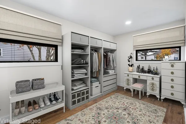 a room with furniture and a window