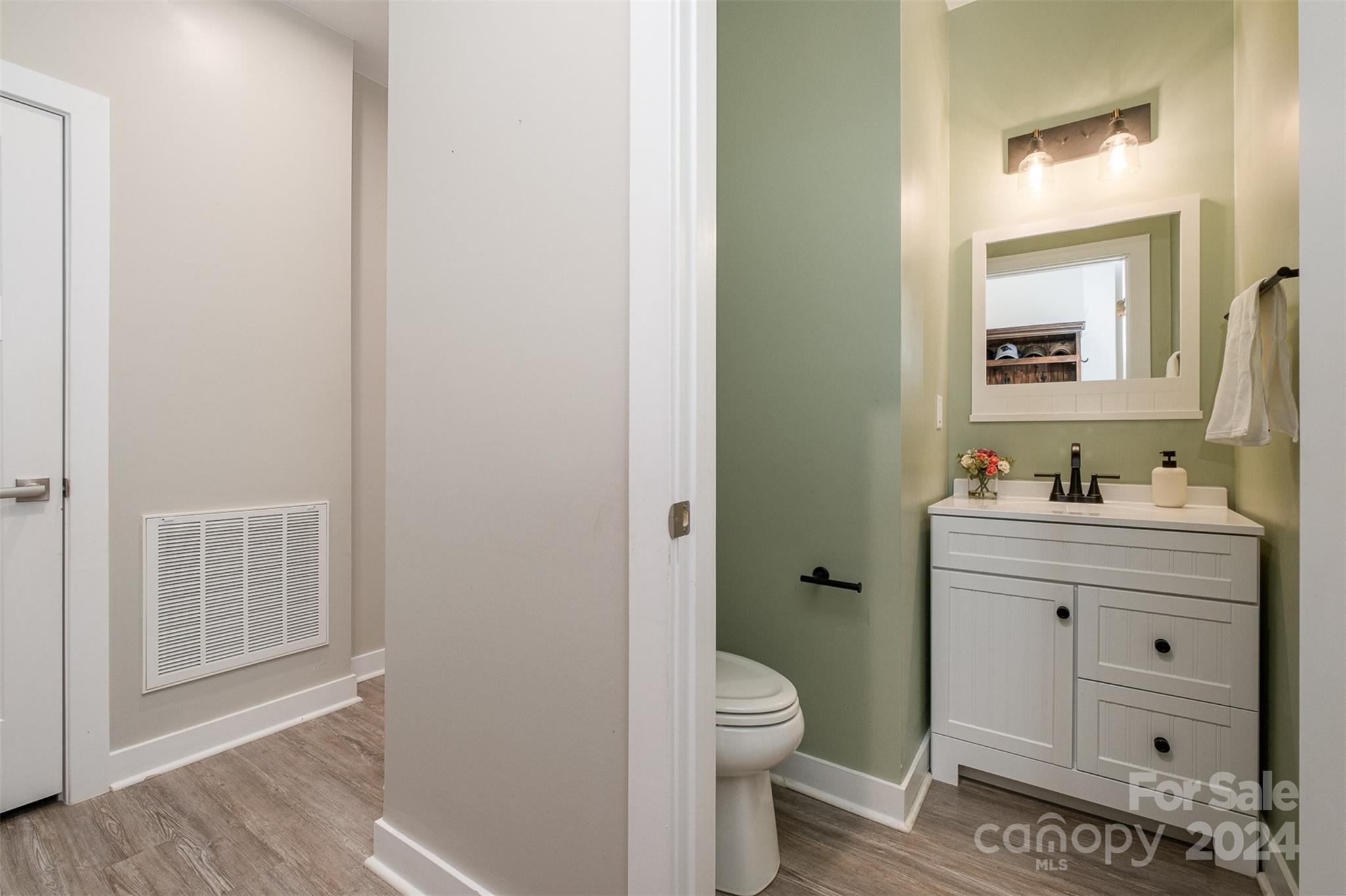 6202 Holland Street Fort Mill, SC 29707 - Photo 19 of 39 a bathroom with a sink a toilet and a mirror