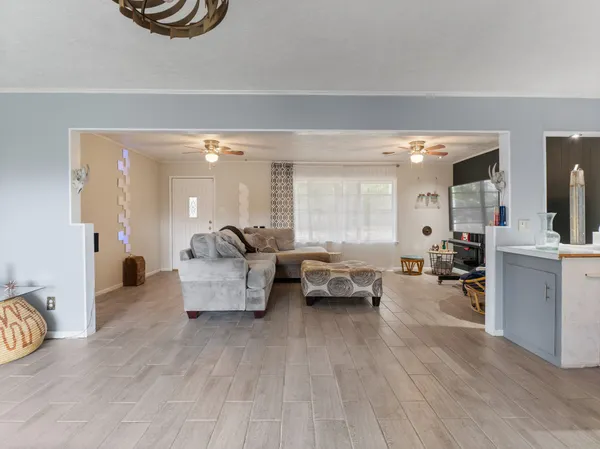 a living room with furniture and a couch