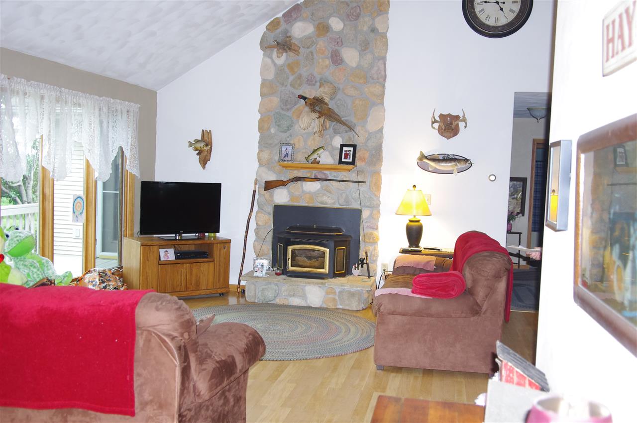 8407 North Kilbuck Road Monroe Center, IL 61052 - Photo 7 of 20 a living room with furniture a flat screen tv and a fireplace