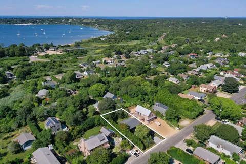 an aerial view of multiple house