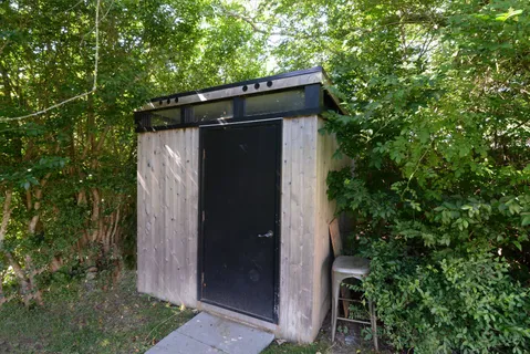 a view of wooden door