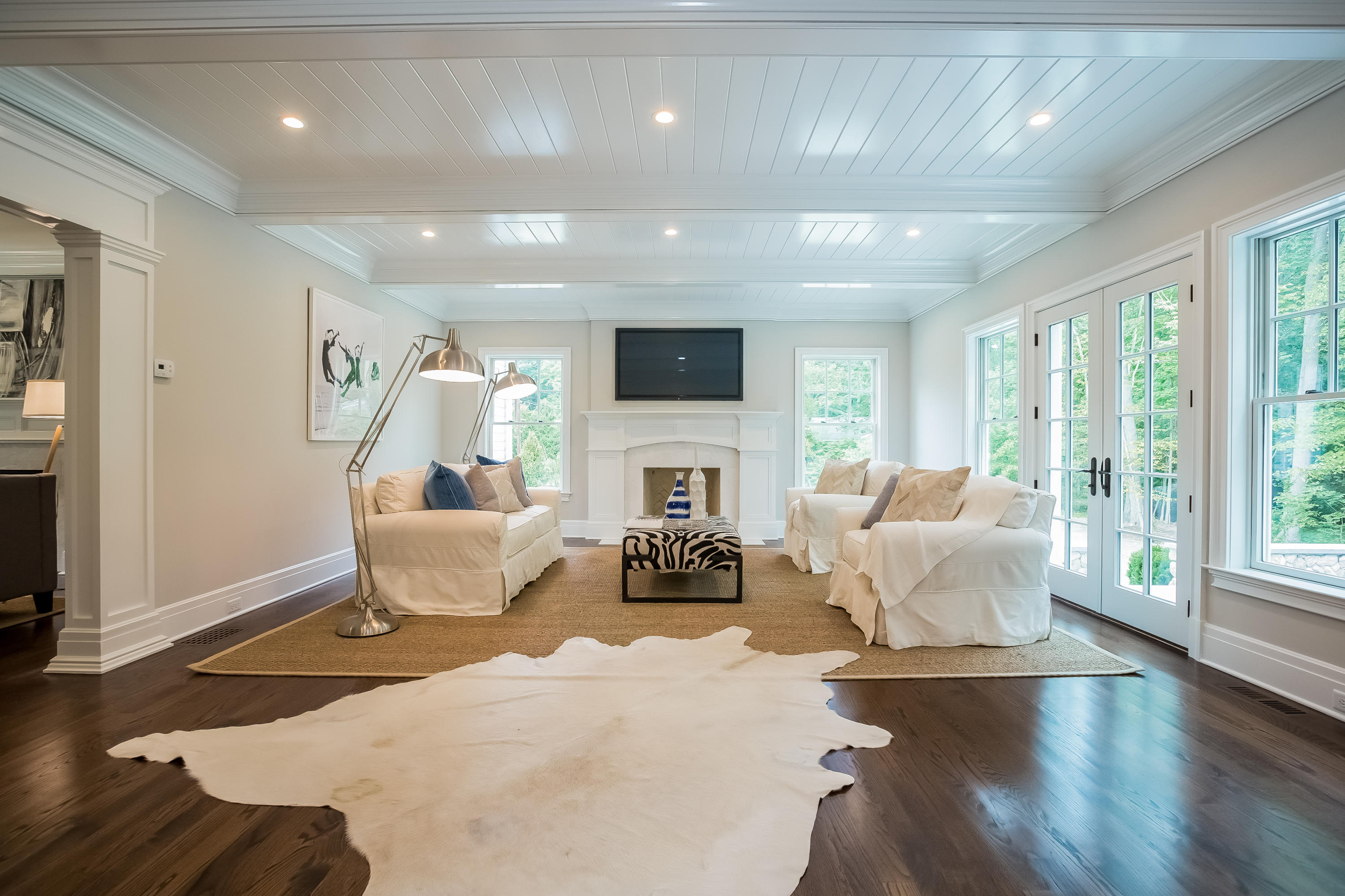 35 Old Parish Road Darien, CT 06820 - Photo 23 of 74 a living room with furniture fireplace and flat screen tv