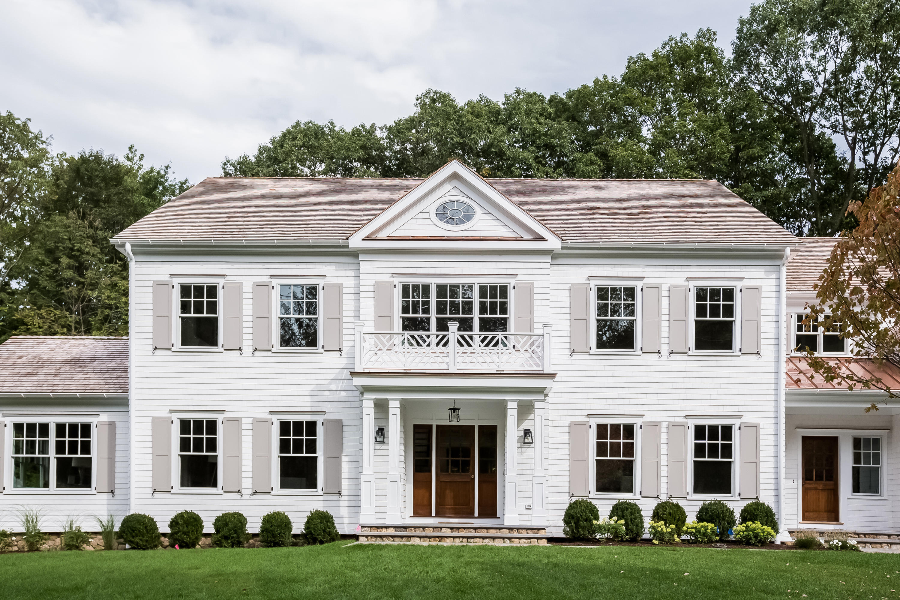 35 Old Parish Road Darien, CT 06820 - Photo 59 of 74 a front view of a house with a yard