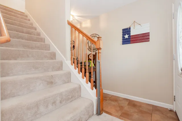 a view of staircase with white walls and white walls