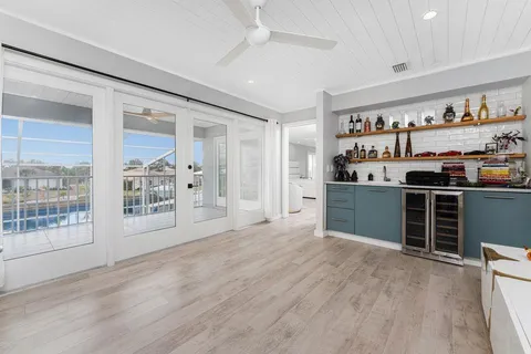 a bathroom with a bathtub and shower