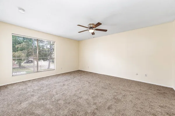 an empty room with a window