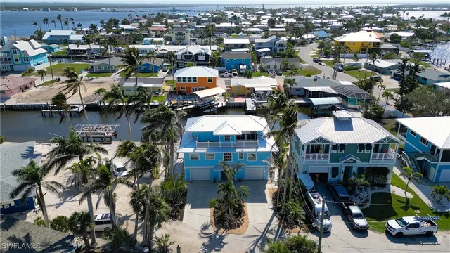 an aerial view of multiple house