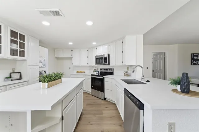 a living room with furniture