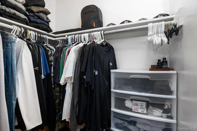 a close view of walk in closet