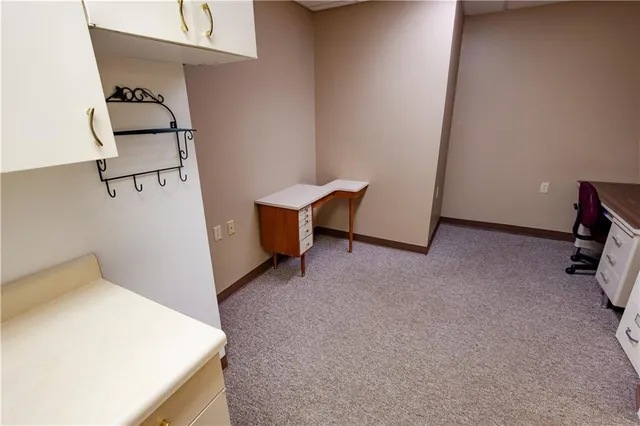 view of a storage and utility room with a sink