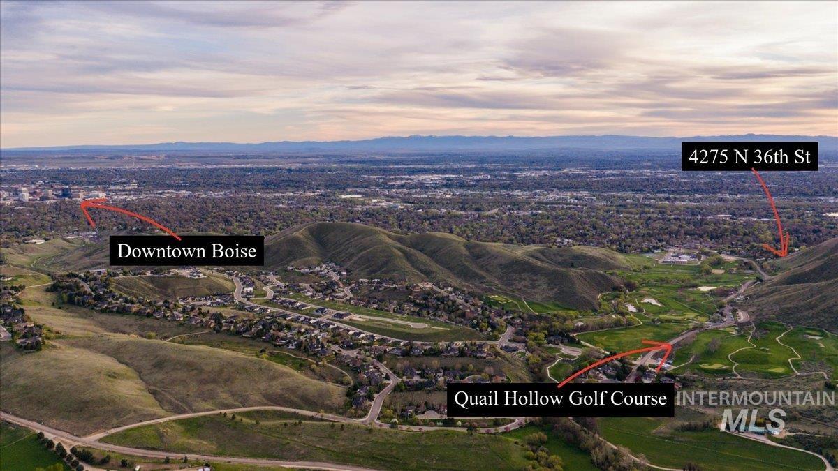 4275 36th Street Boise, ID 83703 - Photo 45 of 50 Aerial view at dusk of a mountain view