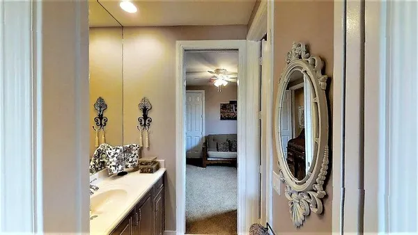 a en suite bathroom with a sink