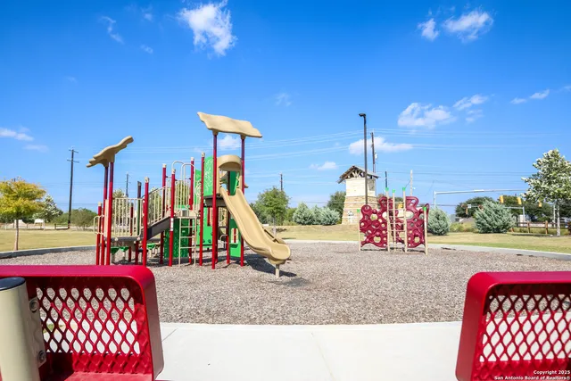 a view of a slide in a patio