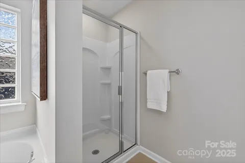 a bathroom with a shower