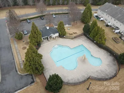 an aerial view of a house