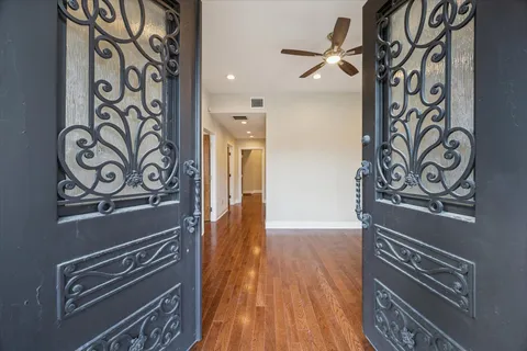 wooden floor and windows in a room