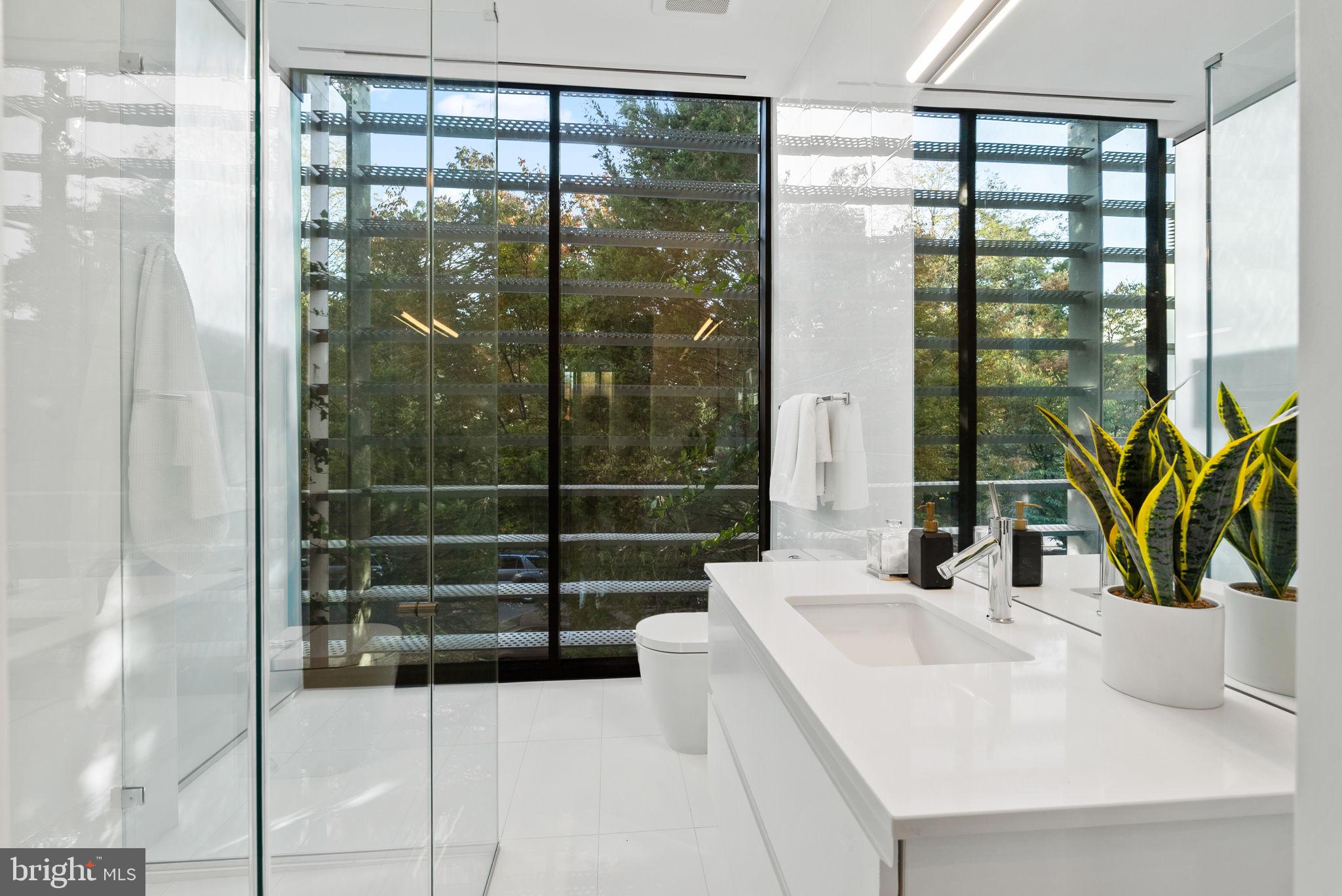 3623 R Street Northwest Washington, DC 20007 - Photo 19 of 87 a bathroom with a sink a mirror and a shower