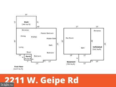 2211 West Geipe Road Catonsville, MD 21228 - Photo 37 of 37 Floor plan shows 2,428sf - buyer to verify all