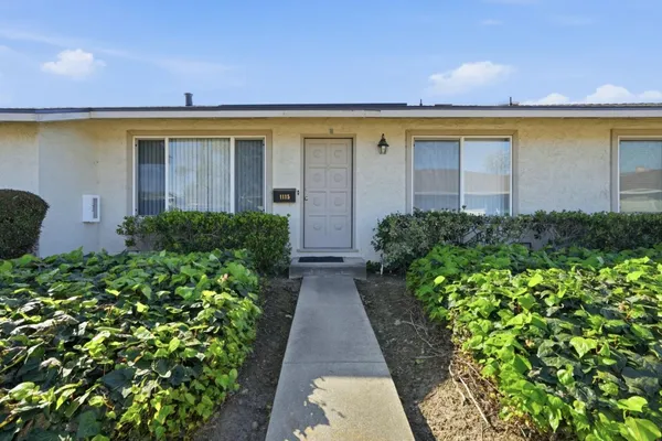 front view of house with potted plant and windows